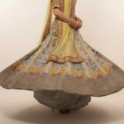 SAPTRANGI Embroidered Sequinned Semi-Stitched Lehenga & Blouse With Dupatta image 2