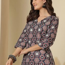 Anouk Rustic Ethnic Motifs Three-Quarter Sleeves Kurtis-picture-2
