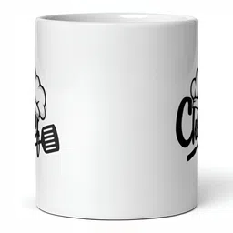 Mr UVD White & Black Typography Printed Ceramic Glossy Mug - 350 ml image 2