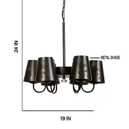 Aura Black Textured Frustum Shaped 6 Light Ceiling Lamp image 5