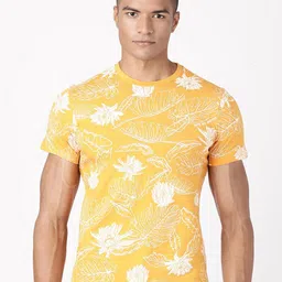 Wrangler Men Yellow & White Floral Printed T-shirt-picture-34
