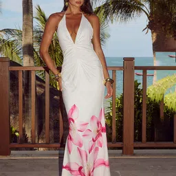 JC Mode Floral Printed Halter Neck Maxi Dress-picture-13