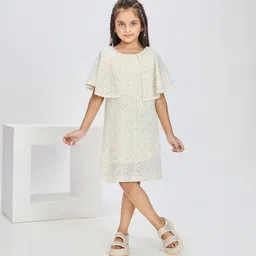 Peppermint Cape Sleeve A-Line Dress-picture-39