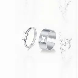 Teeragaj Set of 2 Butterfly Adjustable Finger Rings-image-85
