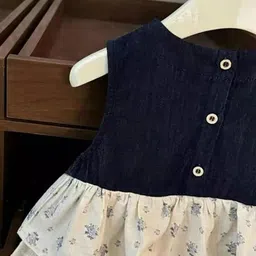 LULU & SKY Girls Checked Sleeveless Layered A-Line Dress image 5