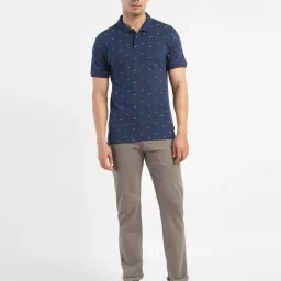 levi's Men's Geometric Print Polo T-shirt Navy image 5