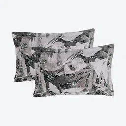 Monte Carlo Grey & White Floral 300 TC Bedsheet with 2 Pillow Covers 904 GSM image 3