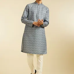 Diwas by Manyavar Men Geometric Printed Kurta with Pyjama-picture-36