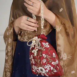 Anouk Floral Embellished Potli-picture-11