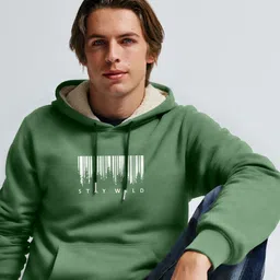 MaverIQ Men Printed Hooded Sweatshirt image 3