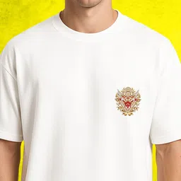 BUYTHATTRENDZ Graphic Printed Drop-Shoulder Sleeves Cotton Oversized T-shirt image 3