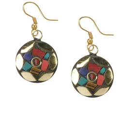 URBANELA Set Of 2 Gold-Plated Circular Drop Earrings image 4