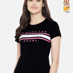 Tromko Women Pack of 3 Typography Printed Round Neck Cotton Regular Fit T-shirts-picture-34