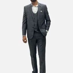 GARGIAN Master Cut Men Checked Regular Fit Suit Set-picture-35