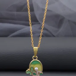 SZN Set Of 2 Stainless Steel Gold-Plated Dolphin Shaped Enamelled Pendants With Chains image 4