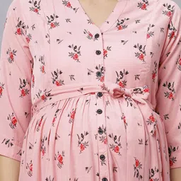Mammas Maternity Floral Print Maternity Fit & Flare Midi Dress image 2
