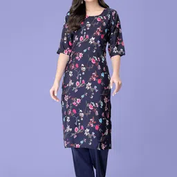 Ethnic basket Women Multicoloured Poly Crepe Kurta Sets-picture-42