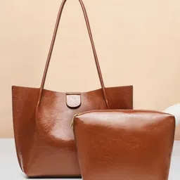 StyleCast Women Solid Shopper Tote Bag with Pouch-picture-35