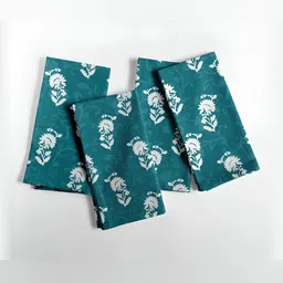Vargottam 12 Piece Green & White Printed Cotton Table Napkins-image-70