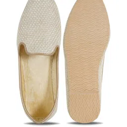 DFR Men Cream Textile Loafers image 4