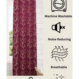 GEET CREATIONS Blue & Gold-Toned Floral Door Curtain image 5