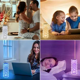 lomozan Crystal Rose Diamond 16 Color RGB Changing Mode LED Night Lights Table Lamp Table Lamp image 3