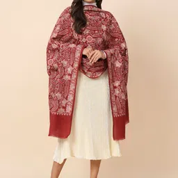 Pashmoda Floral Embroidered Woolen Shawl-image-40