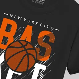 kids basket Kids Pack of 3 Basket Kids-Boys Typography Printed Round Neck T-shirts image 2