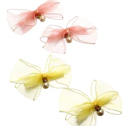 Stoln Set of 4 Bow Detailed With Stone Embellished Hair Clips image 2