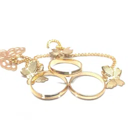 fabula Set Of 2 Butterfly Chain Adjustable Finger Ring image 4