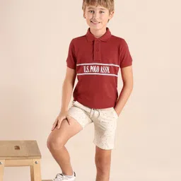 U.S. Polo Assn. Kids Boys Brand Logo Printed Polo Collar T-shirt-picture-46