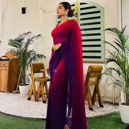 KAYOMMI Ombre Pure Georgette Saree image 2