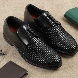 Metro Men Woven Designed Lace-Ups Round Toe Formal Derbys-picture-51