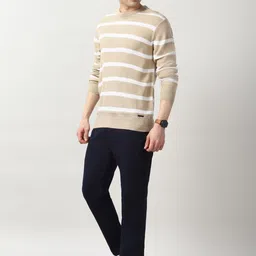 peter england casuals Peter England Striped Crew Neck Pullover image 5