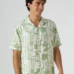 JOHN WATSON Men Classic Relaxed Fit Abstract Printed Spread Collar Cotton Casual Shirt-picture-13