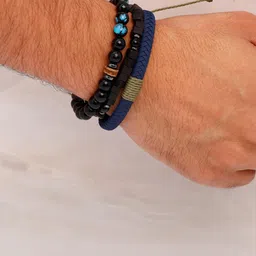 Archies Unisex Set of 3 Beaded Elasticated Bracelet image 2