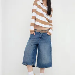Trendyol Women Striped Polo Collar Relaxed Fit T-shirt-image-38
