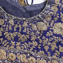 DIVASTRI Embroidered Sequinned Semi-Stitched Lehenga & Unstitched Blouse With Dupatta image 3