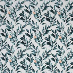 DREAM WEAVERZ White And Blue Printed Cotton 220 TC King Bedsheet Set 2.75m x 2.55m image 3