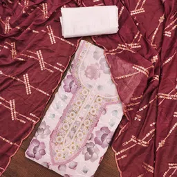 KALINI Embroidered Organza Unstitched Dress Material-picture-31