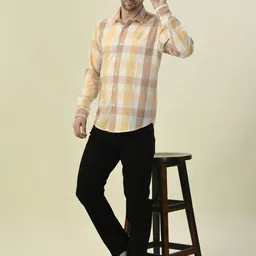Albion By CnM Checked Spread Collar Cotton Casual Shirt-picture-31