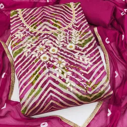 KALINI Printed Pure Silk Unstitched Dress Material-image-70