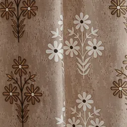 GEET CREATIONS Brown Set of 2 Room Darkening Window Curtain image 2