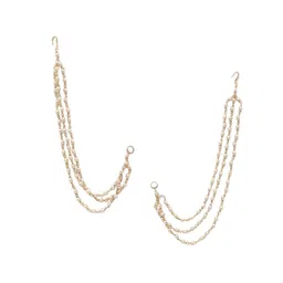 Anouk Gold Plated Pearls Beaded Layered Ear Chains image 3