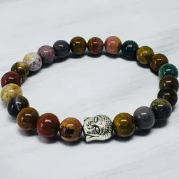 Gems Guru "Bloodstone Bracelet with Buddha Charm image 2