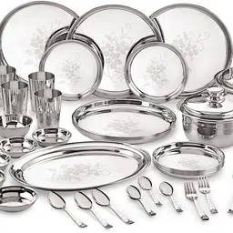 Pack of 61 Stainless Steel Laser Etching Dinner Set, 24 Gauge Dinner Set-image-42