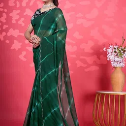 VIRENDRA TEXTILES Tie and Dye Embroidered Maheshwari Saree-picture-29