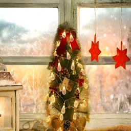 KAVYARA White & Gold Toned Champagne Shape Metal String Lights image 4