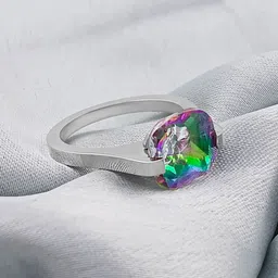 Saizen Silver-Plated Stone-Studded Finger Ring image 2