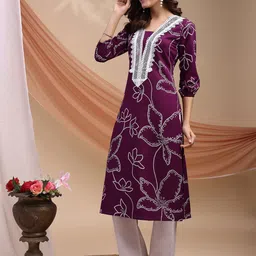 KALINI Women Bandhani Printed Thread Work A-line Kurta image 4
